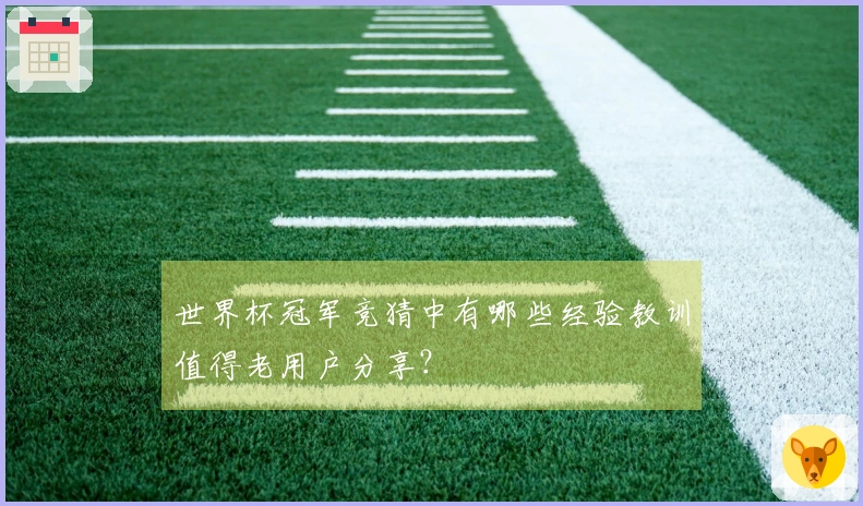 世界杯冠军竞猜中有哪些经验教训值得老用户分享？